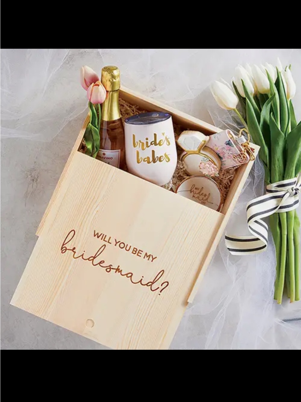 NWT Bridesmaid Proposal Wooden Gift Box